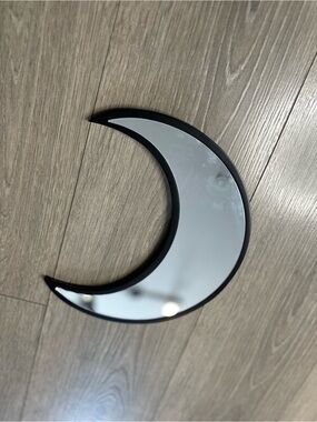 Killstar Crescent Moon Mirror with Black Frame